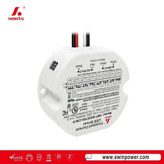 Tuned by DIP Switch 250–700mA 20W Constant Current Round LED Driver