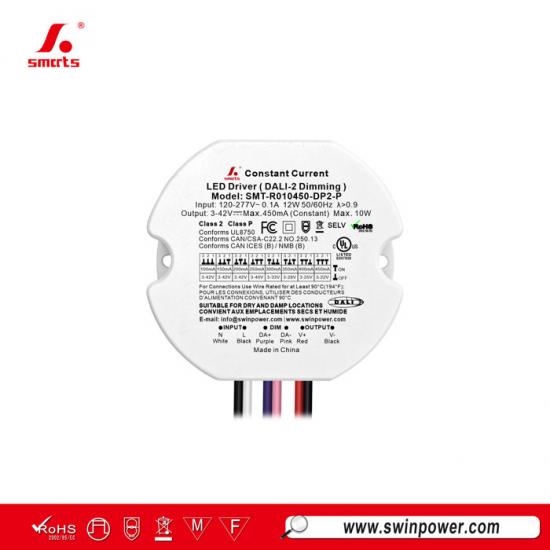 10W DALI-2 Dimmable Constant Current Round LED Driver for indoor