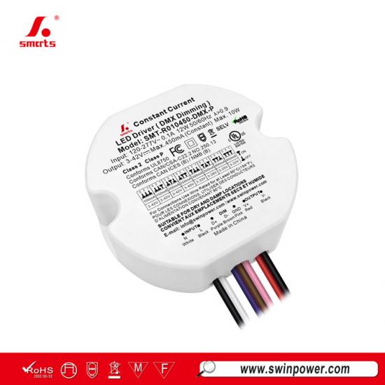 Addressable Control 10W DMX512 Dimmable Constant Current Round LED Driver Power Supply -Swin Power