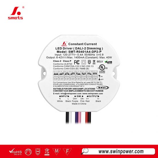 High Output 40W DALI-2 Dimmable Constant Current Round LED Driver for led lighting