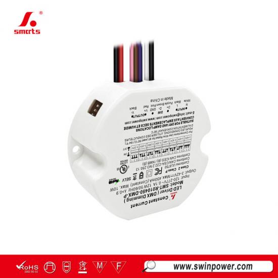 Addressable Control 10W DMX512 Dimmable Constant Current Round LED Driver Power Supply