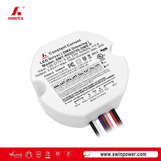 Digital Precision 20W DMX512 Dimmable Constant Current Round LED Driver -Swin Power